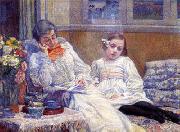 Portrait of Madame van Rysselberghe and daughter